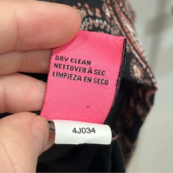 Betsey Johnson Women’s Paisley Print Black Pink Ruffle Bohemian Tie Dress Size 6 - Picture 13 of 13